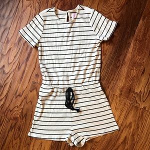 Pink Lily Striped Romper
